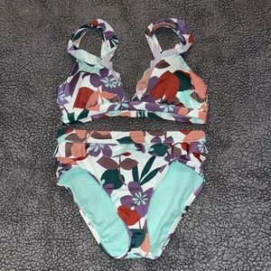 Time and Tru Multicolor Floral Bikini Set